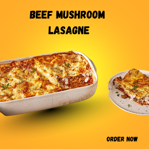 Beef mushroom lasagne